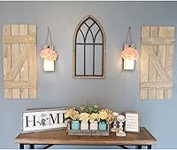 Vista 3 de Besuerte Juego de 2 Frascos Mason de Decoración de Pared, Decoración de Casa de Campo para Sala de Estar, Decoración de Pared Colgante Rústica