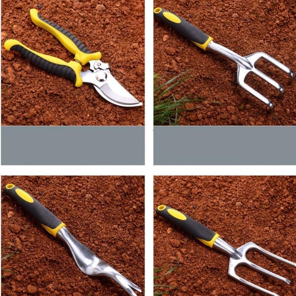 Garden Tool Set 4Piece Aluminum Alloy Heavy Duty Gardening Kit Gardening Planting Tools with PVC Handle for Transplanting Pruning and Watering