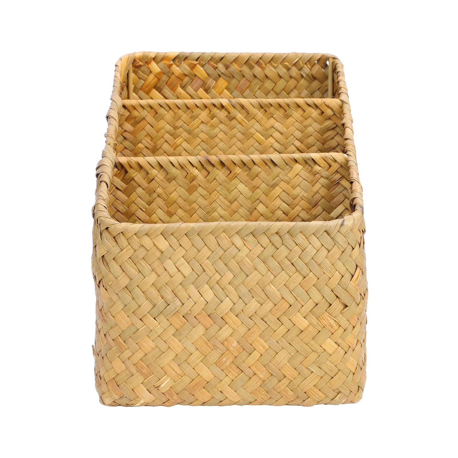 Panier de rangement en bambou tressé pour organiser le bureau et le salon