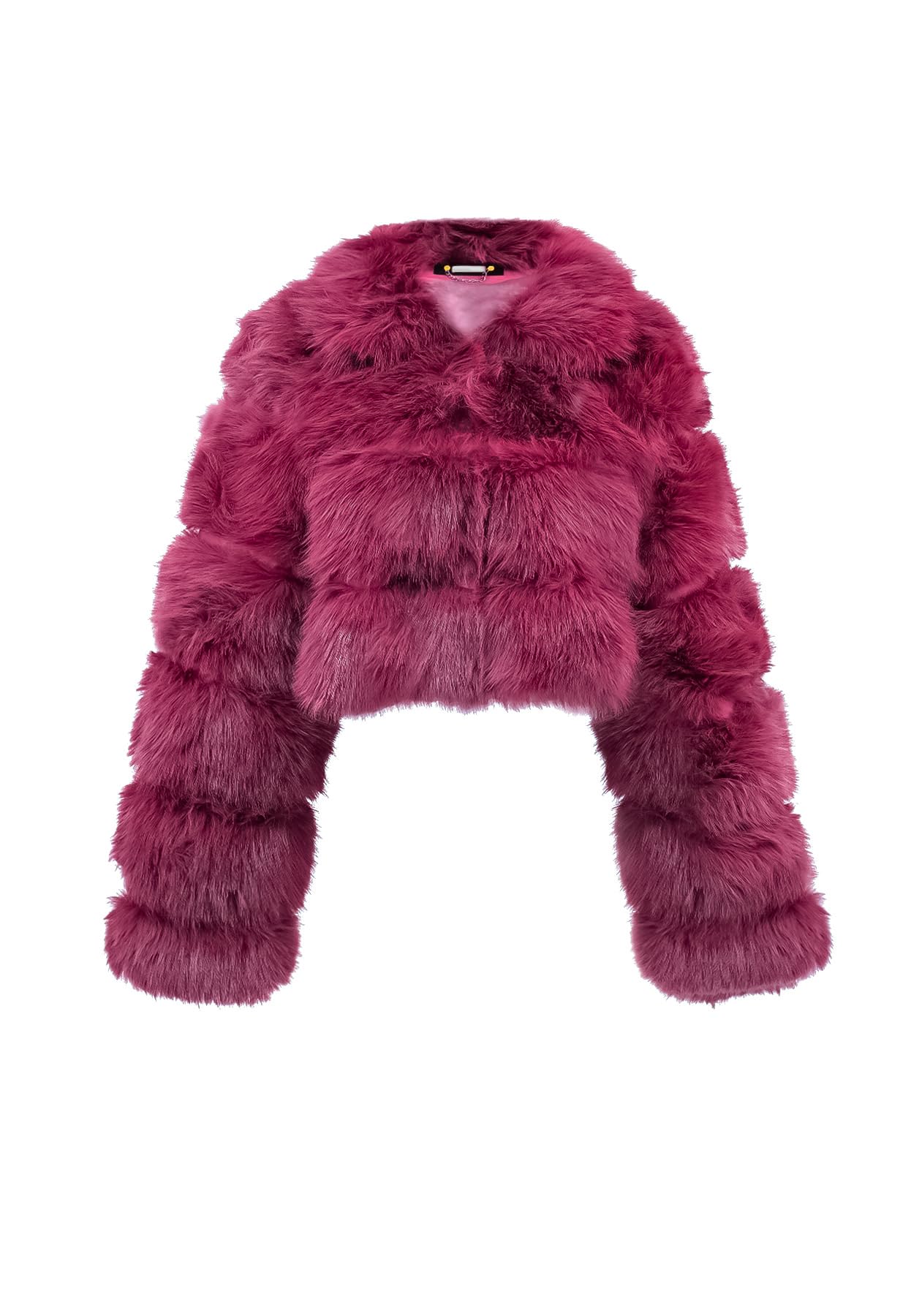 QUEEN HELENA Pellicciotto Corto Invernale Caldo Giacca con Pelo Morbido Pelliccia Peloso Donna PLC06