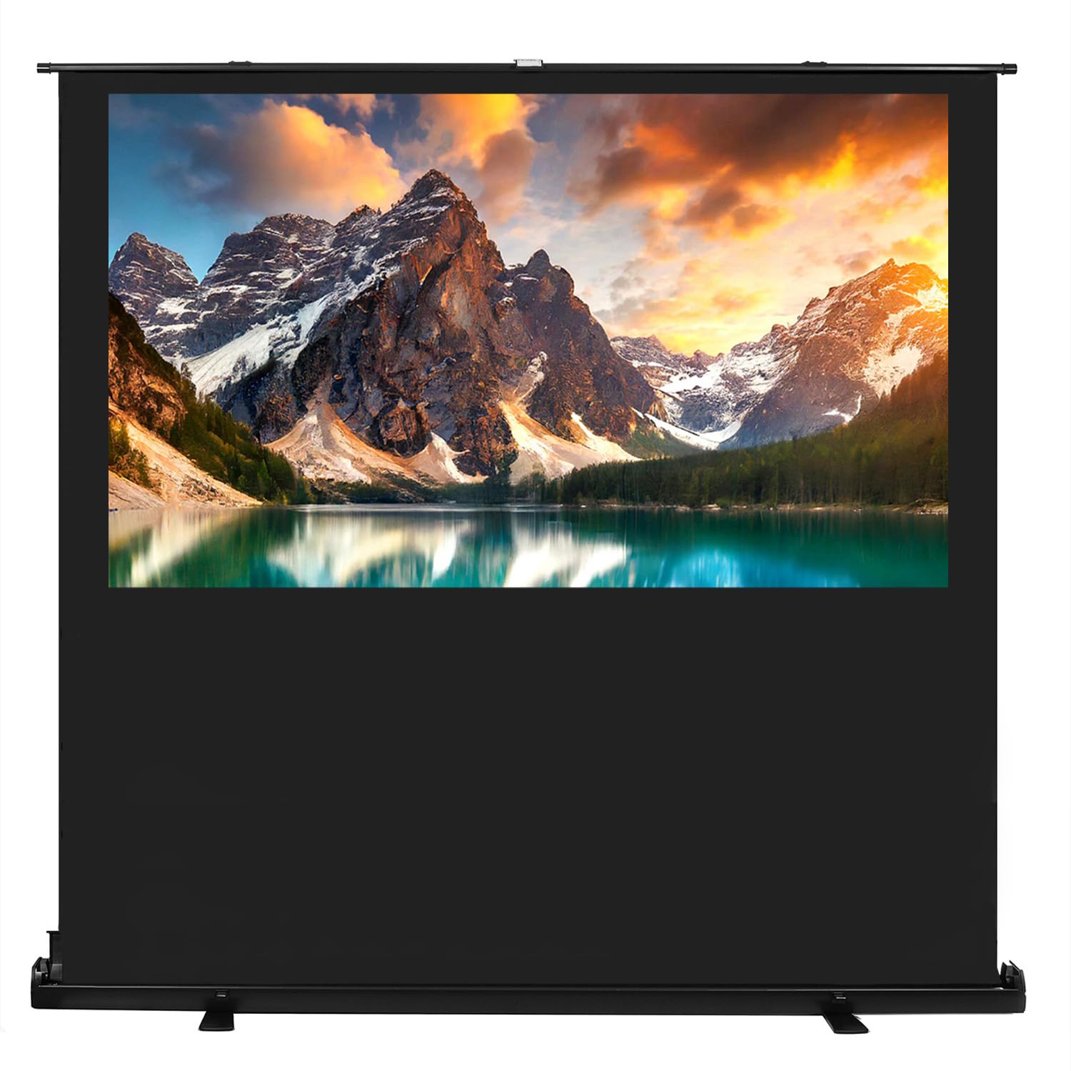 Maclean Boden-Leinwand, Projektion Leinwand, Projektionswand, Freistehend, Bodenprojektionswand, Oberflächenart: Mattweiß, Reflexionsgrad: 1,0 G (Bildschirmgröße: 66'' / Bildformat: 16:9)