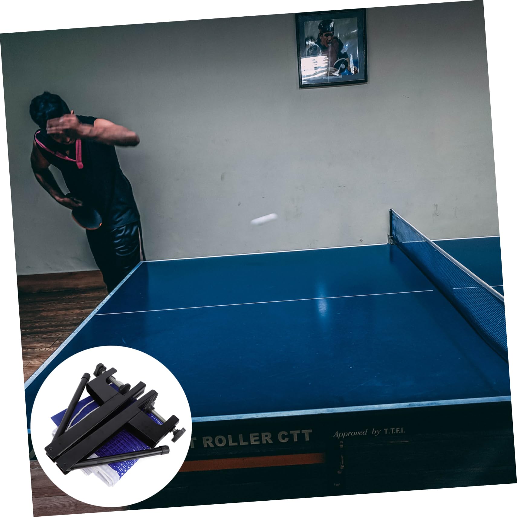 MUSISALY Strong Iron Mesh Table Tennis Net Frame Easy to Carry and Store Perfect for Anywhere