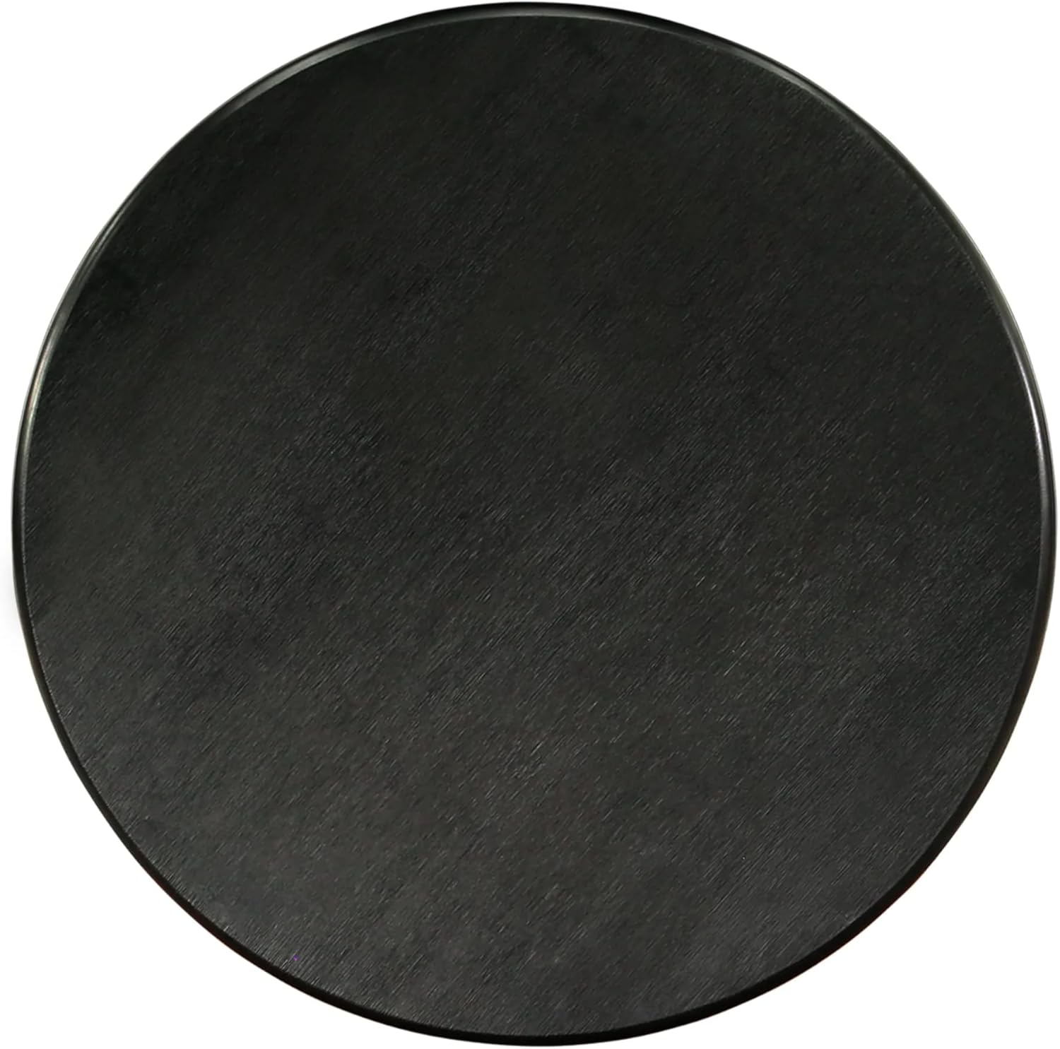 East West Furniture AMSI3-ABK-48 3 Piece Modern Dining Table Set Contains a Round Kitchen Table with Pedestal and 2 Coffee Linen Fabric Parsons Dining Chairs, 36x36 Inch, Wirebrushed Black