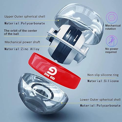 Miniatura 6 de Pelota de entrenamiento de muñeca, fortalecedor de muñeca giroscópico giroscópico para antebrazo, bola giroscópica para fortalecer brazos, dedos,