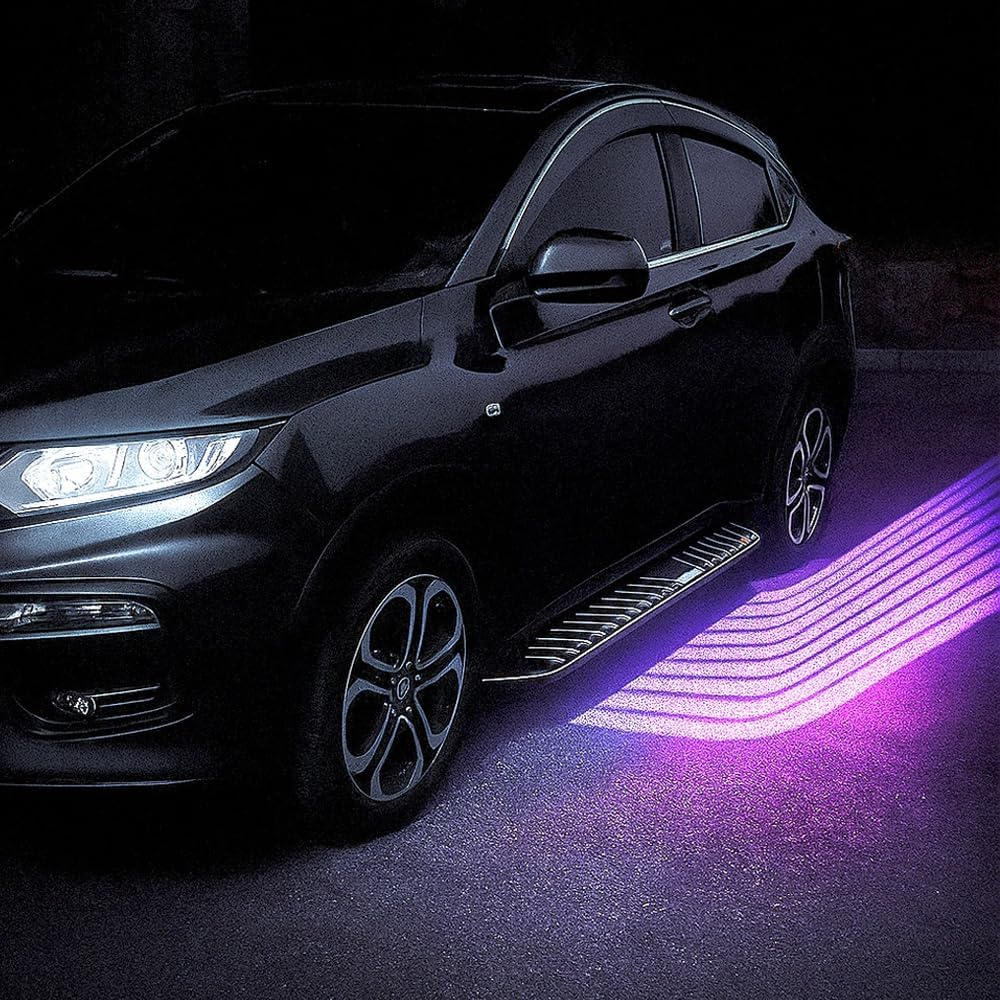 2Pcs LED Running Boards for Jeep Grand Cherokee 2022-2025 - Durable Aluminum Side Steps with Light Effects and Cool Visual Design Angel Wing Style- Weather-Resistant Construction