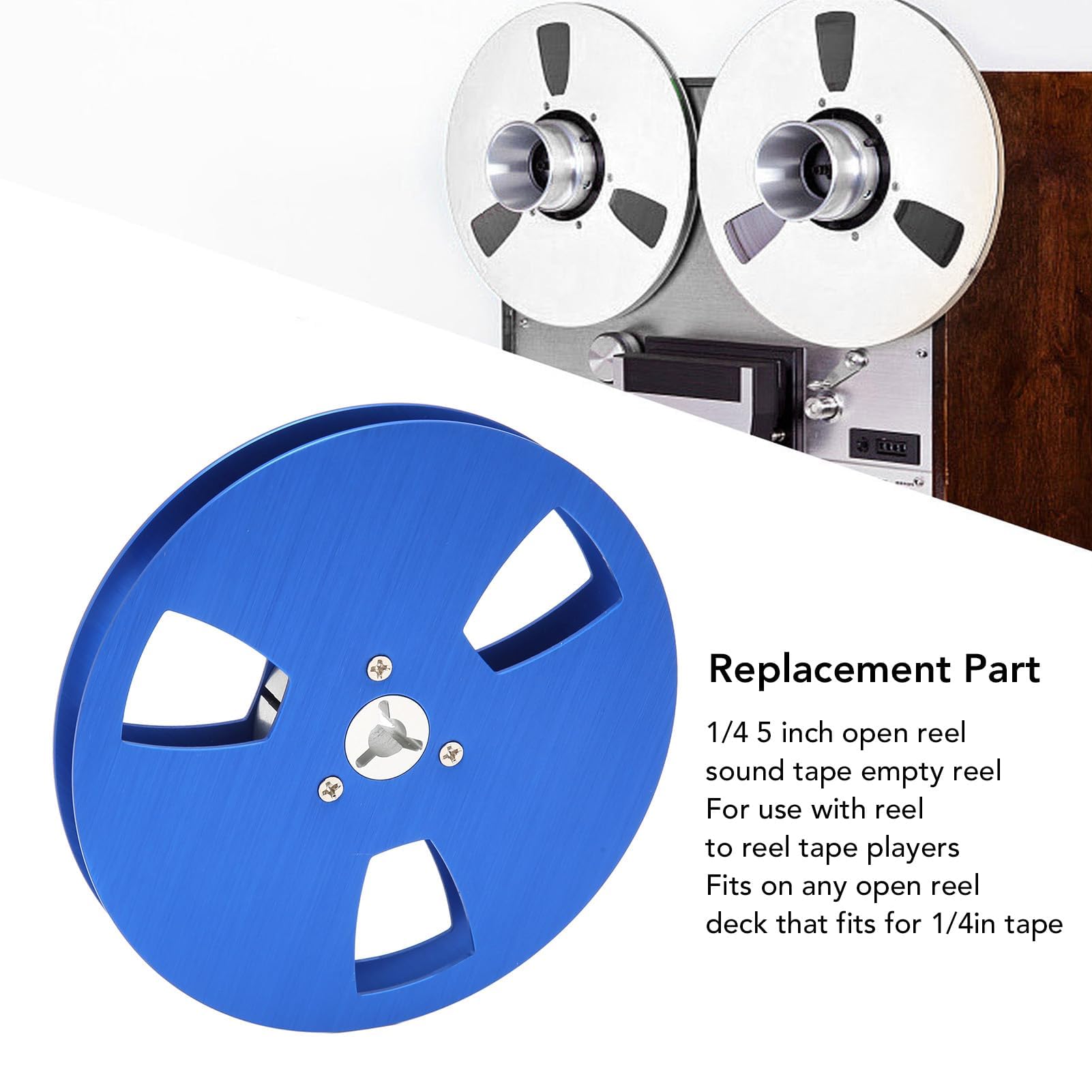 1/4 5 Zoll Leere Bandspule für Reel-to-Reel-Tonbandspieler, 3-Loch-Aluminiumlegierung, Universelle Offene Tonbandspule, Leere Tonbandspule Zum Öffnen von Maschinenteilen (Blau)