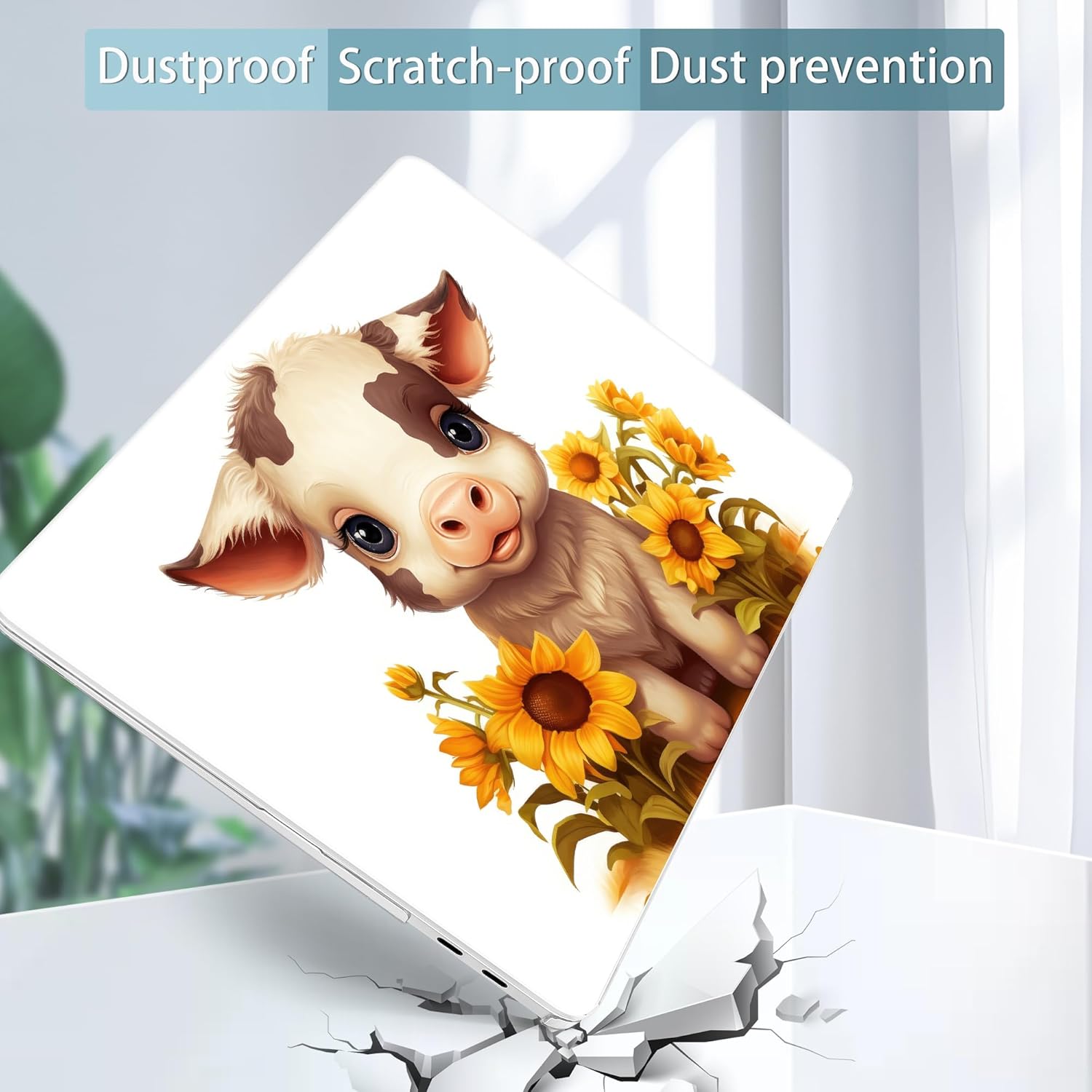 Mektron Printed Case for 2025 Microsoft Surface Laptop Windows 11 Copilot+ PC Surface Laptop 13 inch Touchscreen Display Cover Fits Model 2095, Cute Cow