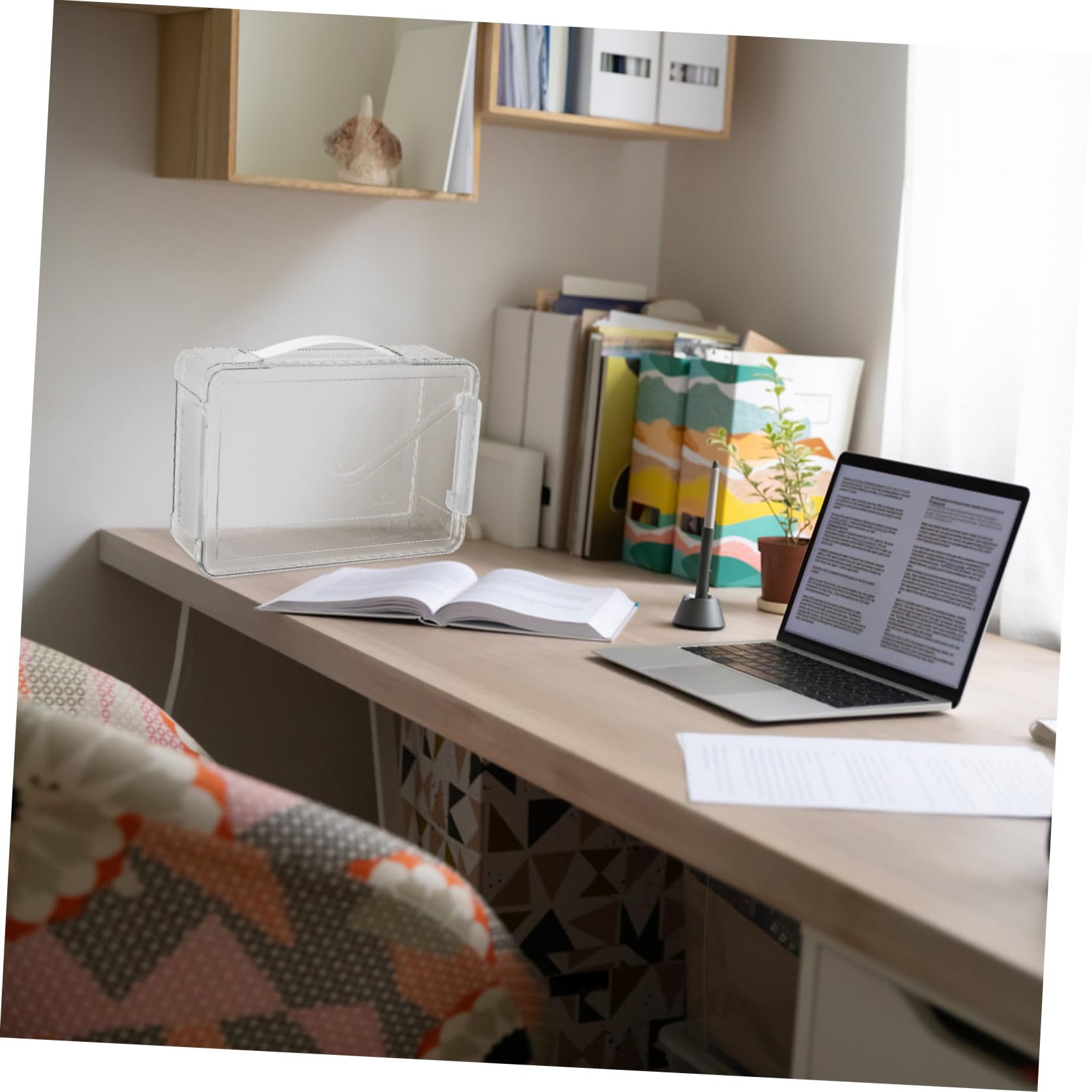 LALAFINA Scatola Di Archiviazione Trasparente Per Documenti Organizer Versatile Con Maniglia Adatta Per Ufficio Casa e Scuola Perfetta Per Certificati e Foto