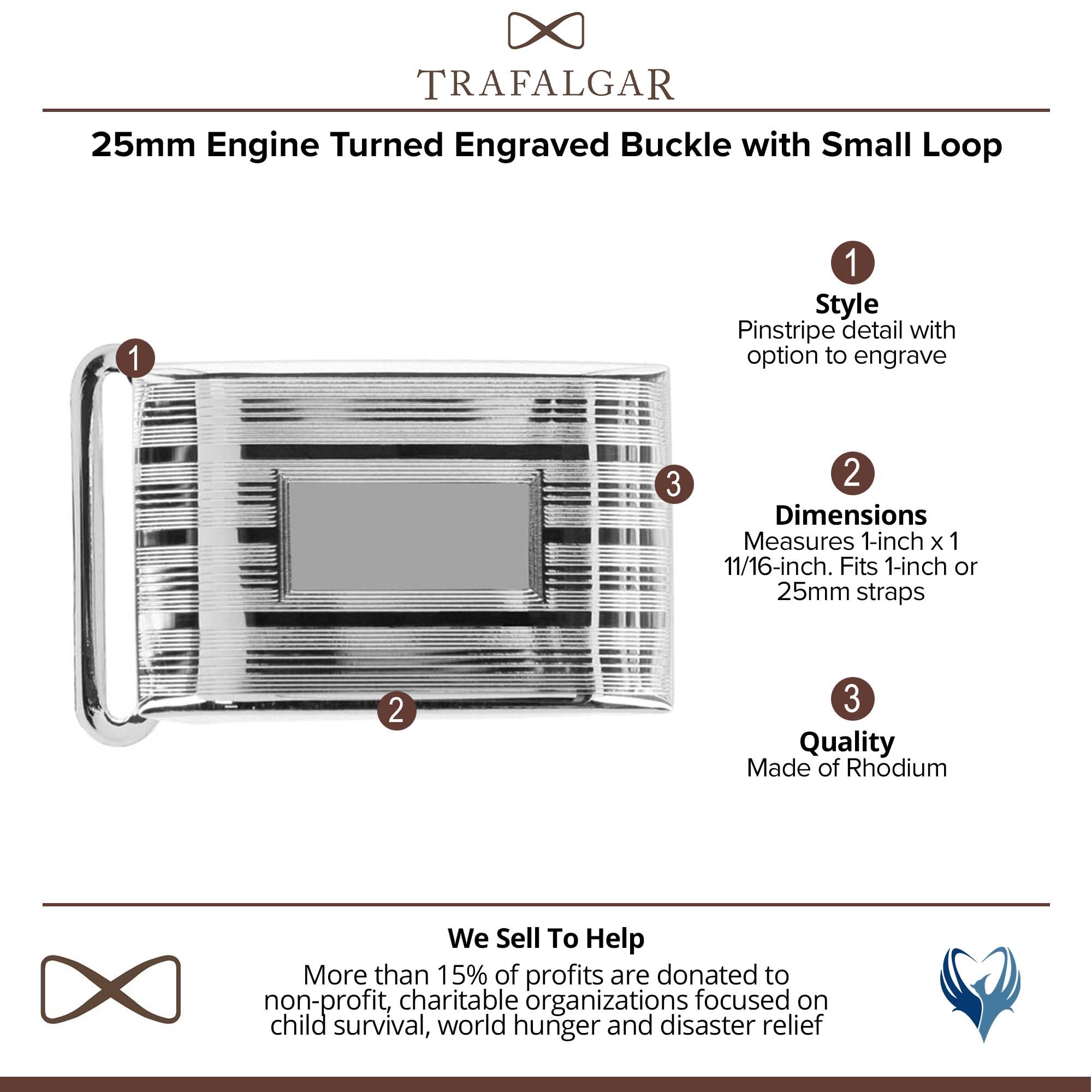 Trafalgar Men's 25mm Engine Turned Engraved Compression Belt Buckle with Small