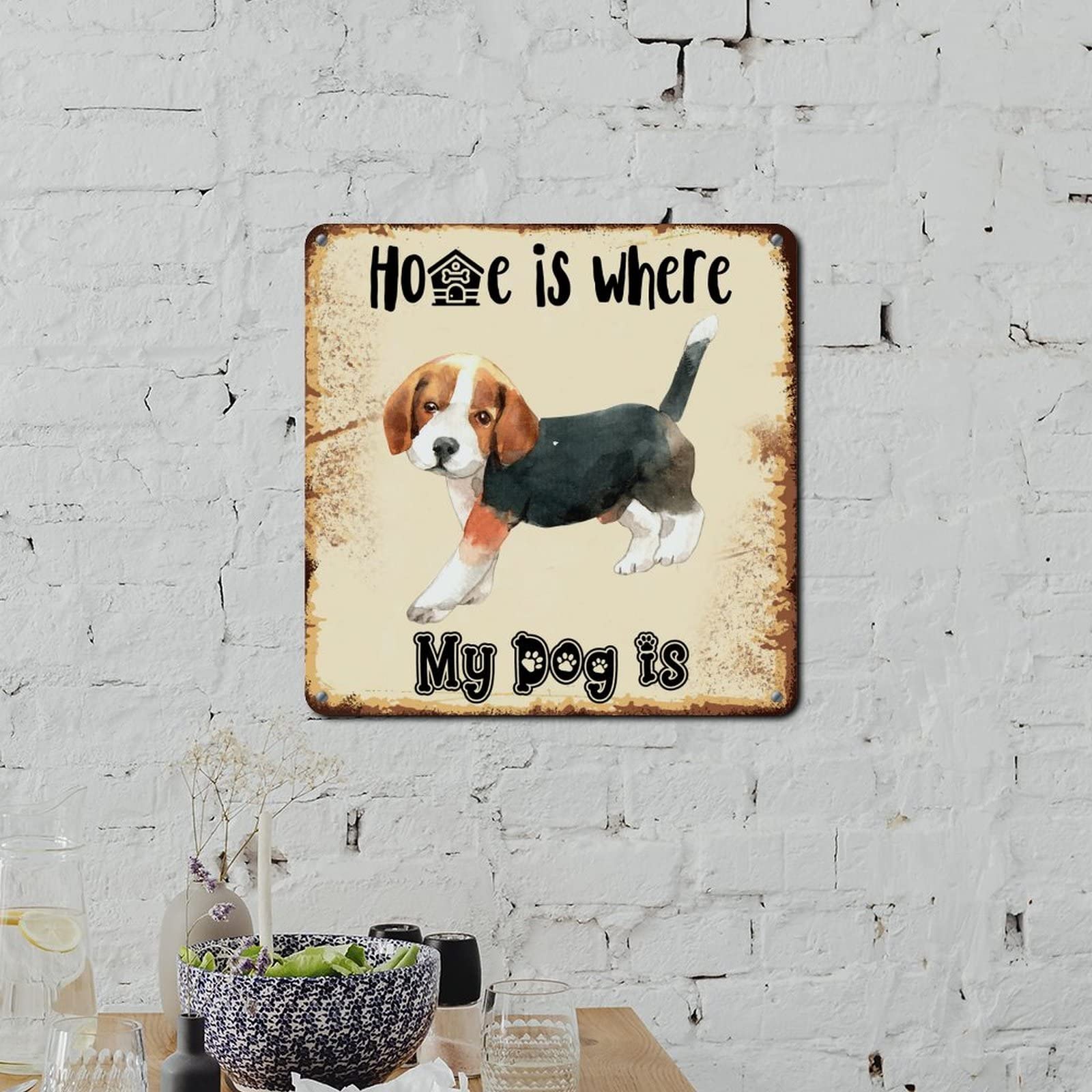 Metallschild „Life Is Better With Dogs“ – Wanddekoration Mit Französischer Bulldogge, Rustikal, Persönliches Geschenk