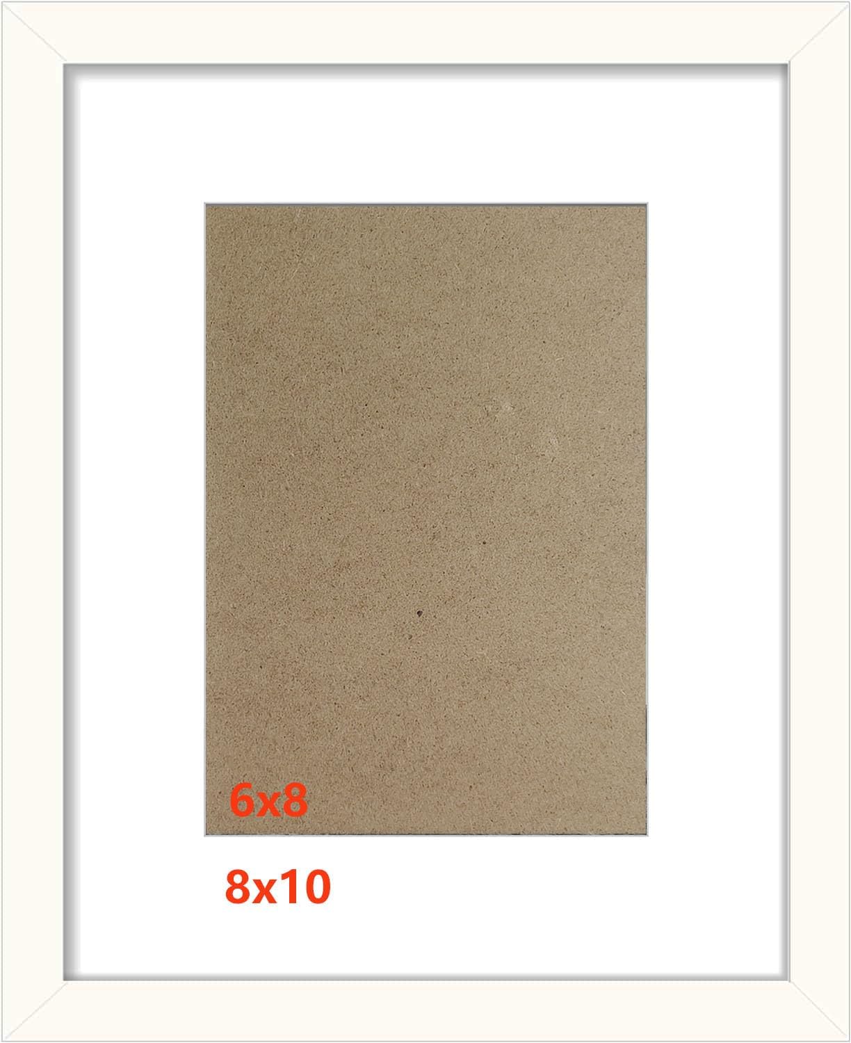 8x10 Picture Frames White Solid Wood, Plastic Panel .The Protective Film Must be Removed. White 8x10