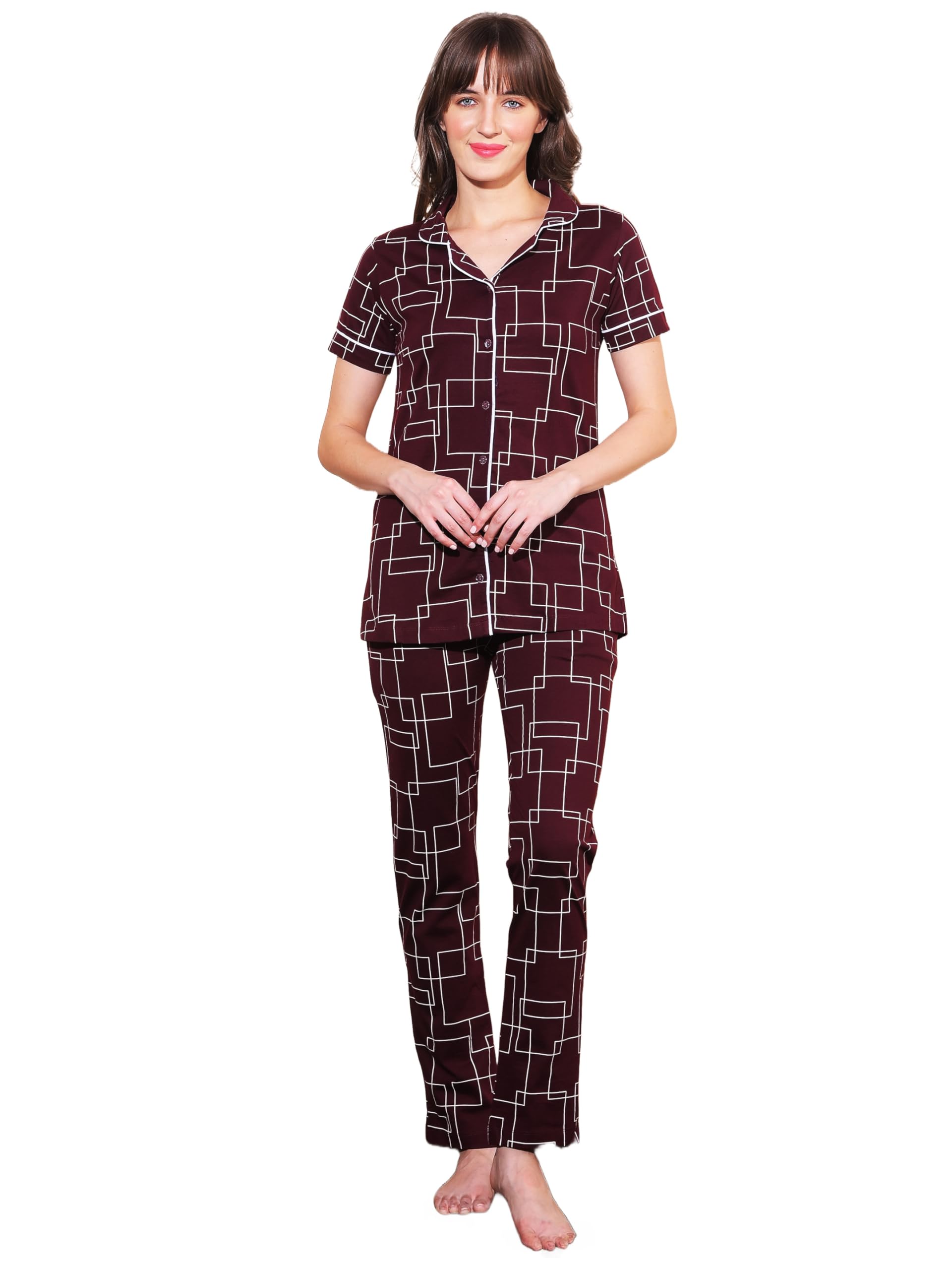 dollar Missy Women's Combed Cotton Shirt Pyjama Night Suit-picture-38
