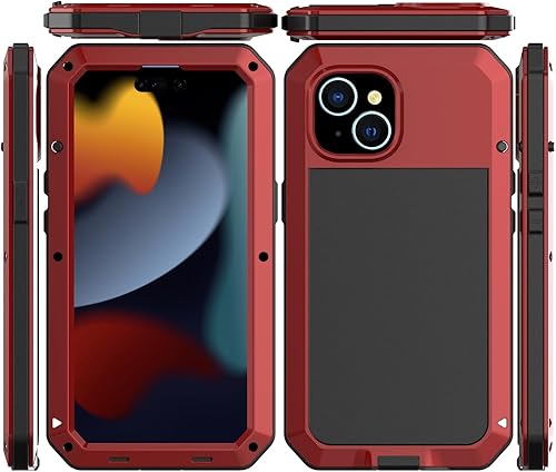 Miniatura 10 de Marrkey Compatible con iPhone 15, funda protectora de cuerpo completo 360, resistente a los golpes, armadura resistente, funda de metal de aleación