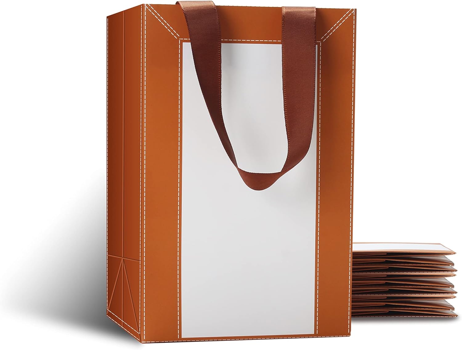 White and Brown Gift Bags Bulk YACEYACE 10Pcs 5.25"x3.75"x8