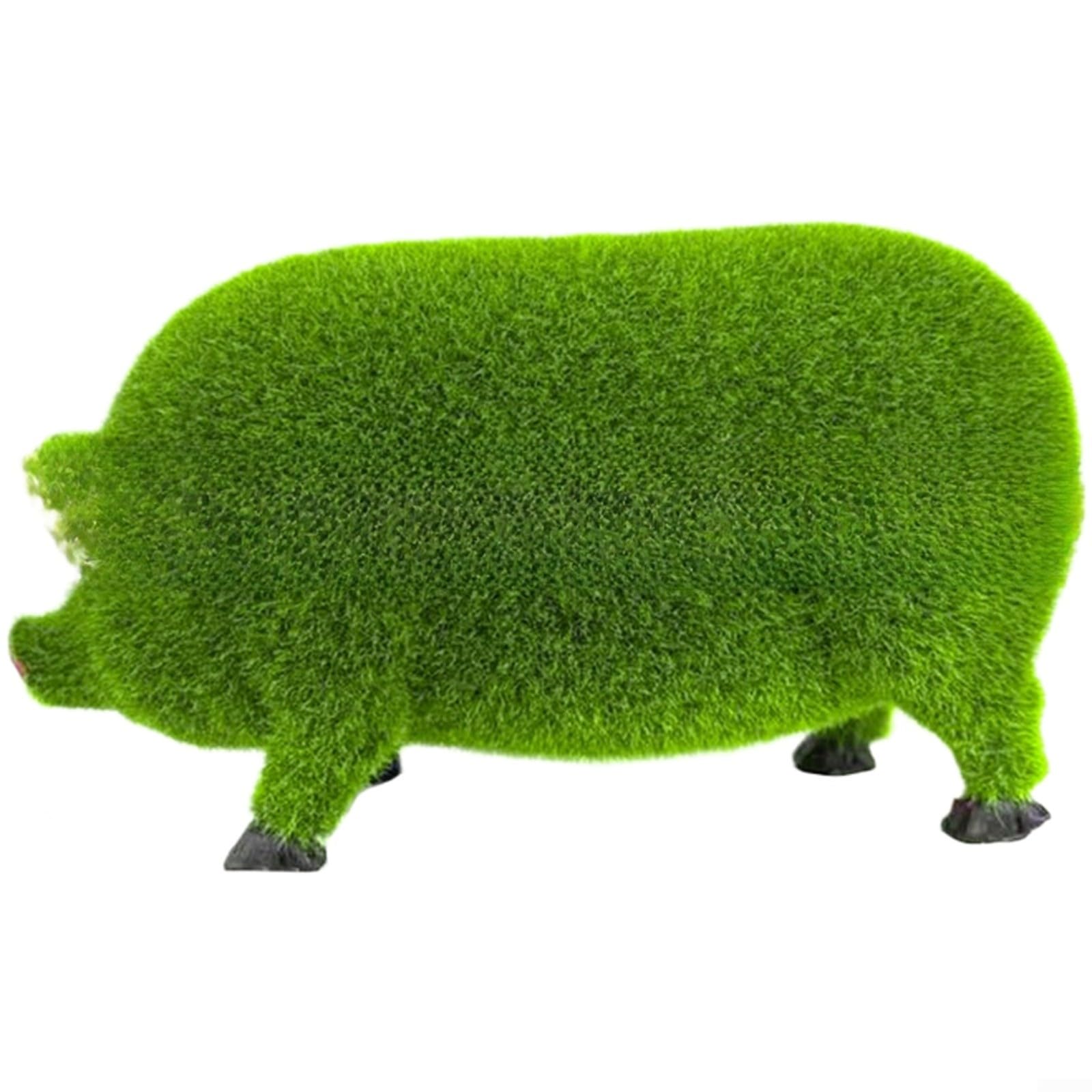 Statue d'animal rural en résine : cochon floqué de Pâques haute finition 23,5 cm