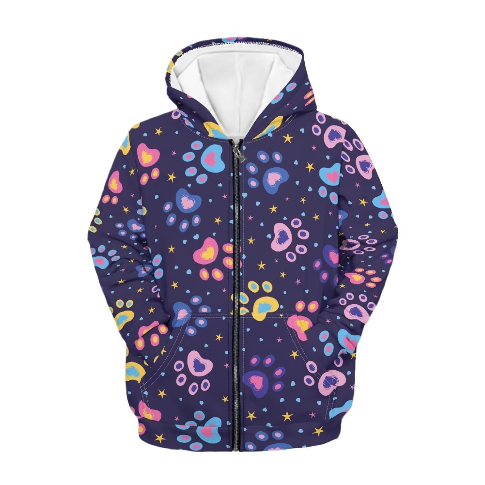 Unisex Zipper Sweatshirt Boys Girls Hooded with 2 Pocket Pullover Hoodies for 6-16Y Kids