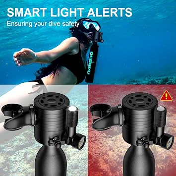 DEDEPU Mini Scuba Tank, 0.5L Scuba Diving Tank for Underwater Breathing, Up to 10 Minutes Portable Lung Diving Tank with 3000 PSI Max Pressure, Emergency Rescue Pony Bottle