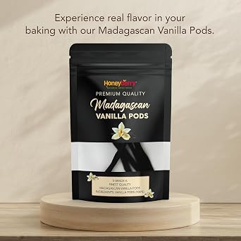 5x Premium Madagascan Bourbon Vanilla Pods Grade A (12-14cm) - Authentic Madagascar Cured Vanilla Beans Sticks Planifolia Type - Hand Picked Traceable from Source - (5 Pods)