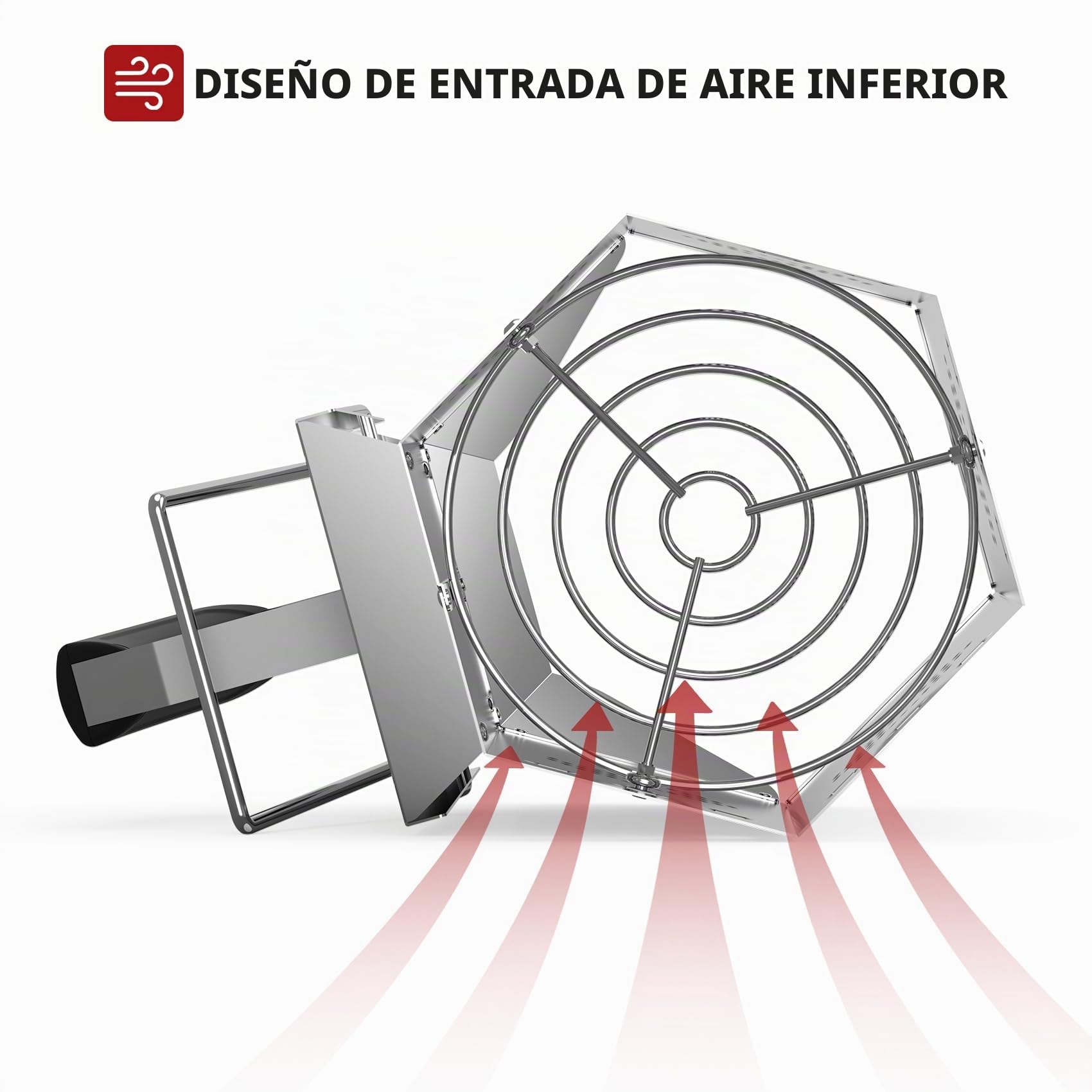 onlyfire Chimenea de Encendido de Acero Inoxidable, Arrancador de Chimenea para Barbacoa con Termoaislante y Asas Metálicas, Encendedor Rápido para Barbacoas y Parrillas de Carbón