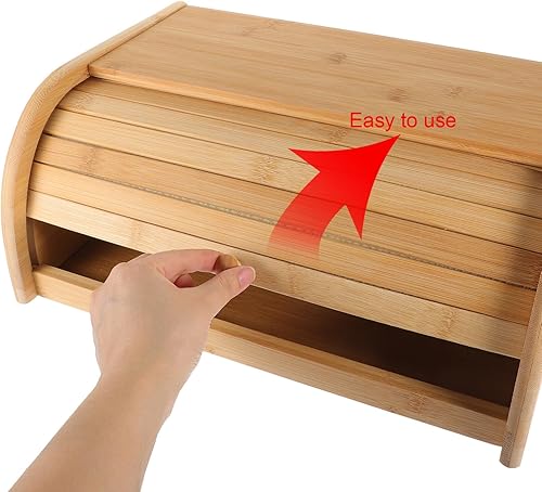 Miniatura 3 de STOBOK Caja de pan de madera para almacenamiento de pan, contenedor de almacenamiento de pan, organizador de encimera de cocina para suministros de