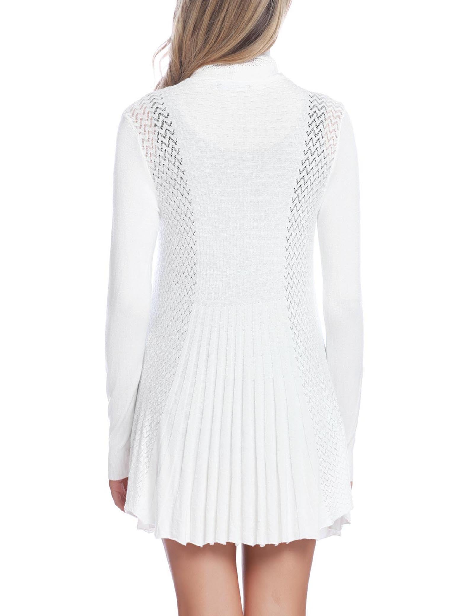 iClosam Gilet Femme Long Drapé Ouverte Devant Tricot Décontracté Veste Femme Longue Cardigan Léger Long Femme Manches Longue