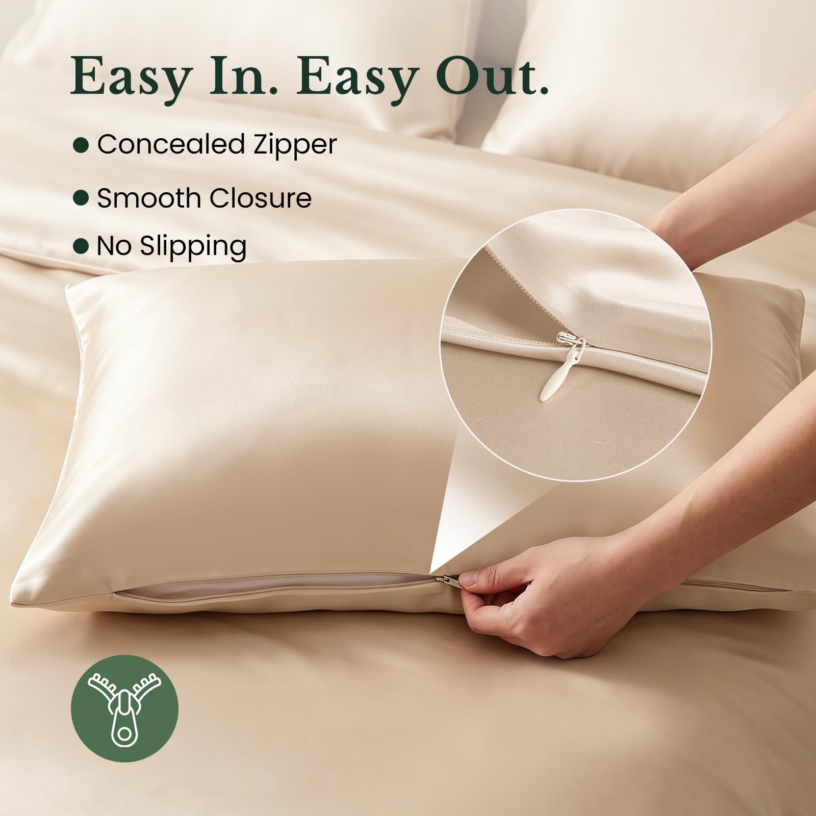 THXSILK 100% Mulberry Silk Queen Pillowcase, 2 Pack, Cool, Soft