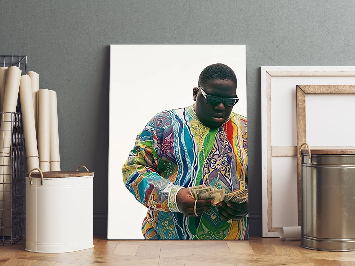 VERRE ART Printed Framed Canvas Painting for Home Decor Office Wall Studio Wall Living Room Decoration (14x22inch Wrapped) - Biggie Smalls - Legend