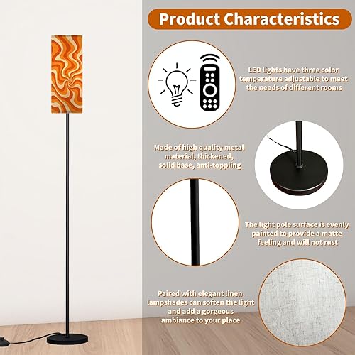 Miniatura 7 de Lámparas de pie modernas, vibraciones retro, diseño abstracto vintage para Groovy hippie de los años 60 y 70, lámpara de pie de poste de metal