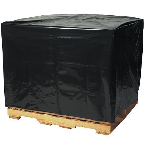 51" x 49" x 73", 3 mil (50caja) cubiertas de plástico negro para paletas