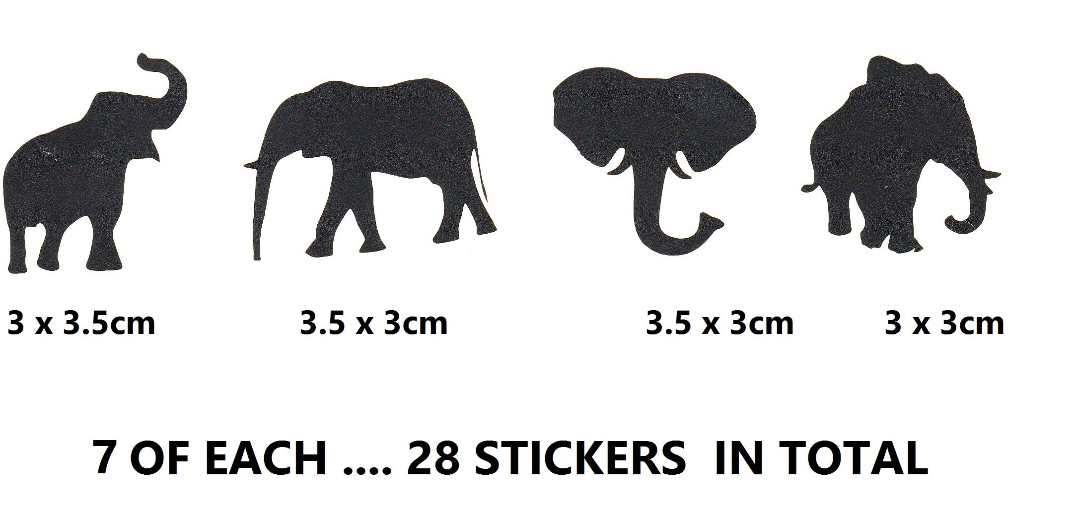 Elephant Collection (Elephant Vinyl Stickers Black)