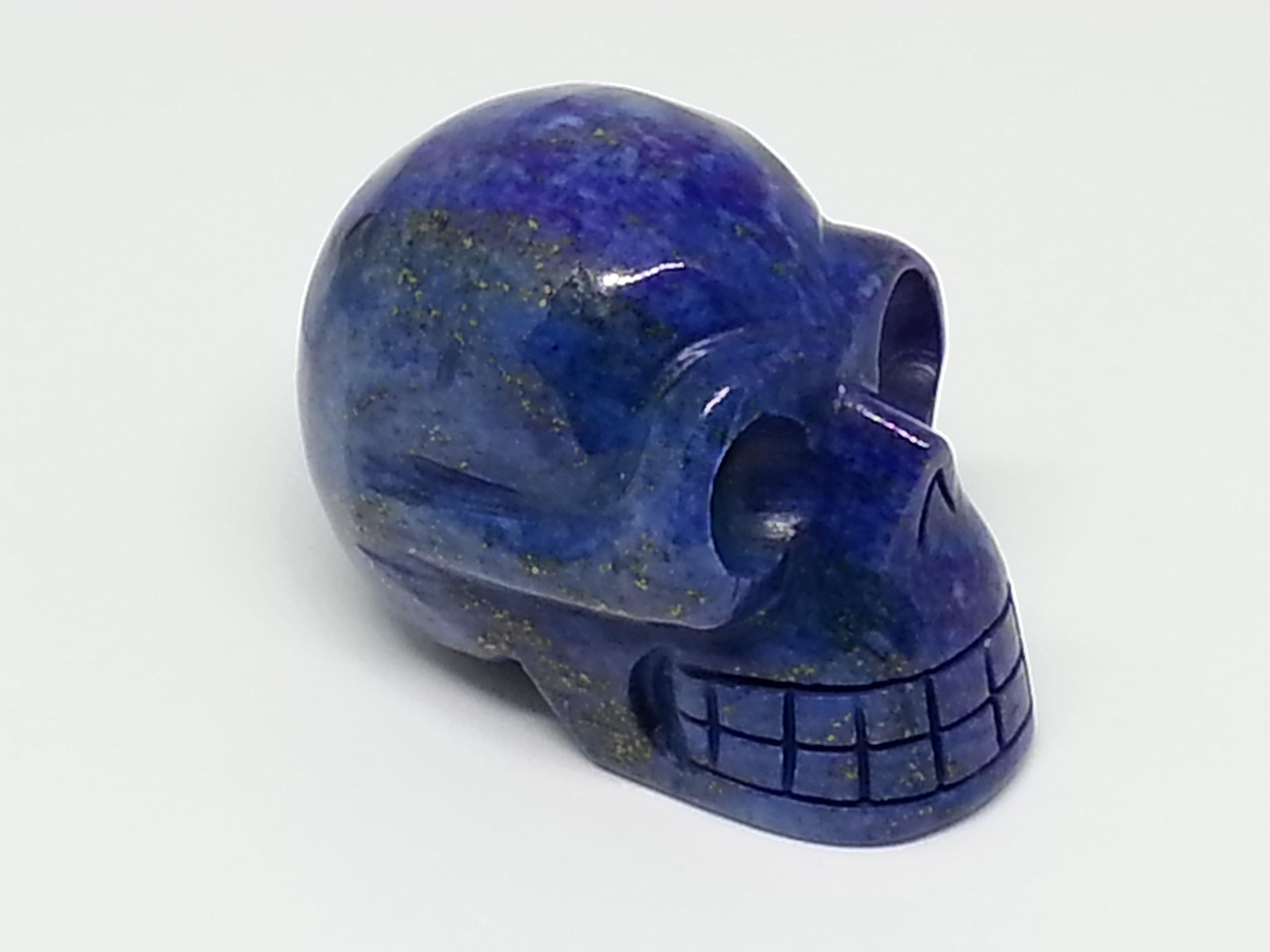 One Happy Skull by Blueshift Industries Blue Lapis Lazuli Skull Gemstone Paperweight / Figurine 2 x 1 1/2 x 1 3/4 in.