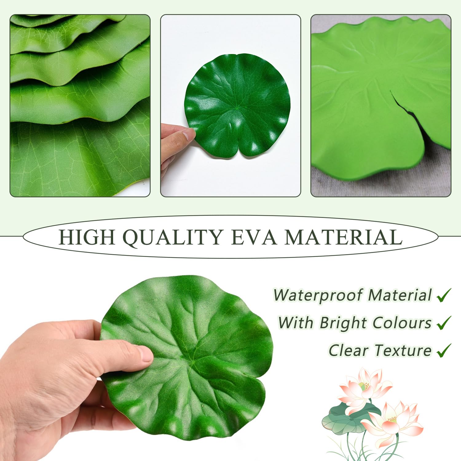 10Pcs Kunstmatige Drijvende Lotus Blad Realistische Lelie Pads Drijvende Landschap Lotus Pods Aquarium Fish Tank Water Landschap Decoratie Vijver Water Decor