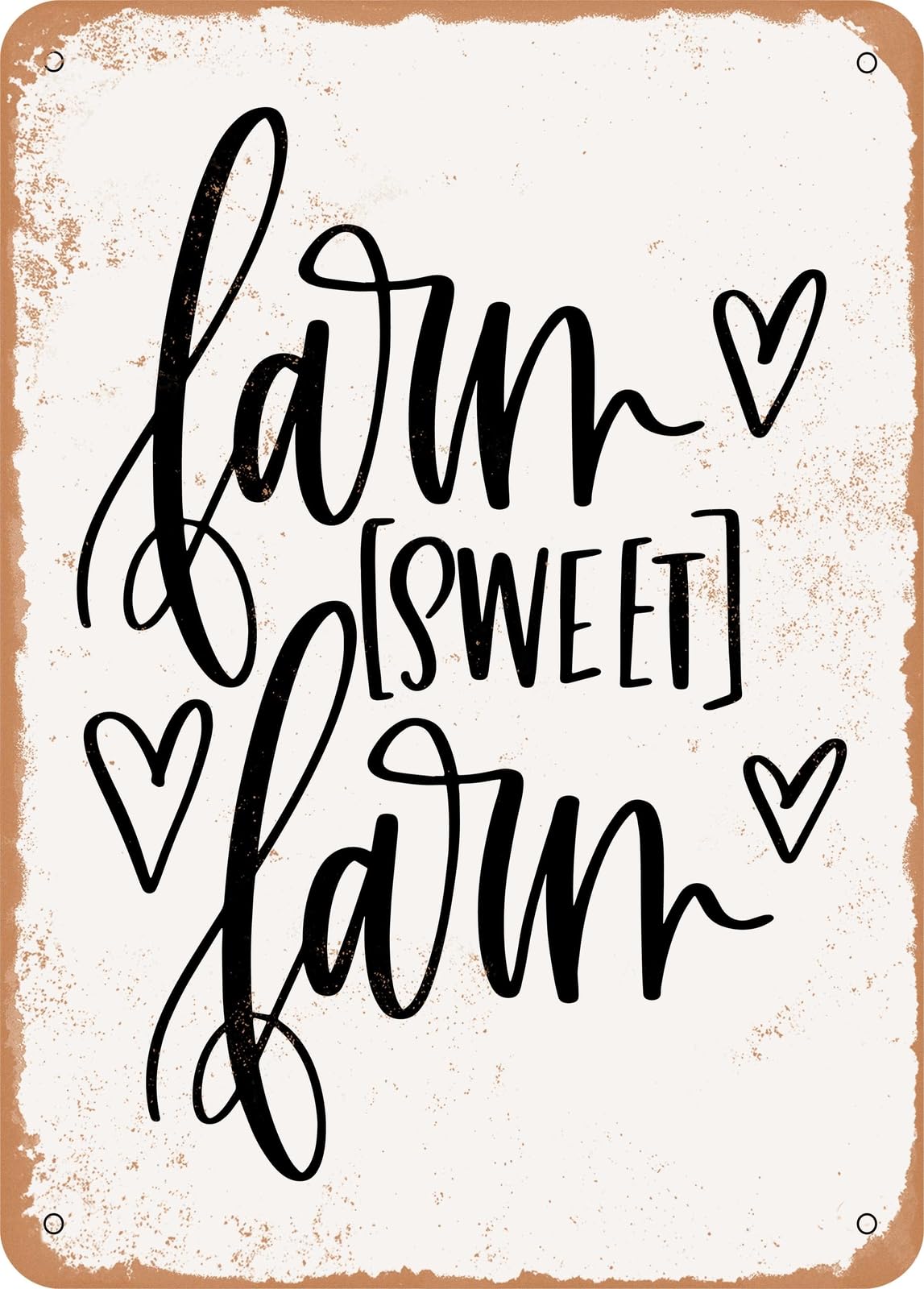 Metal Sign - Farm Sweet Farm - 4 - Vintage Rusty Look home decor