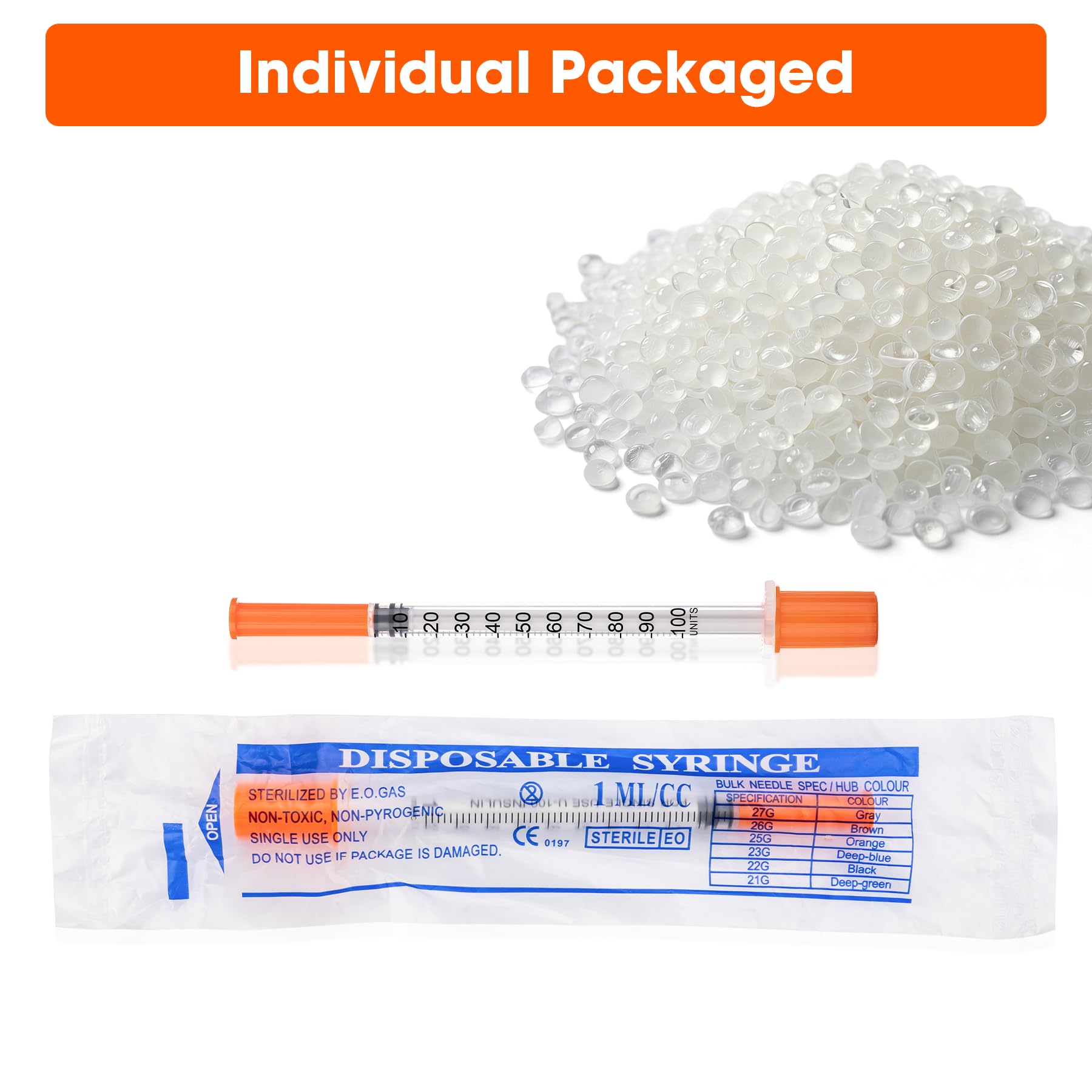 1ml/cc 31G 1/4" (6mm) Syringe, U-100 Scientific Lab Syringes, 50 Pack — Amazon image 4