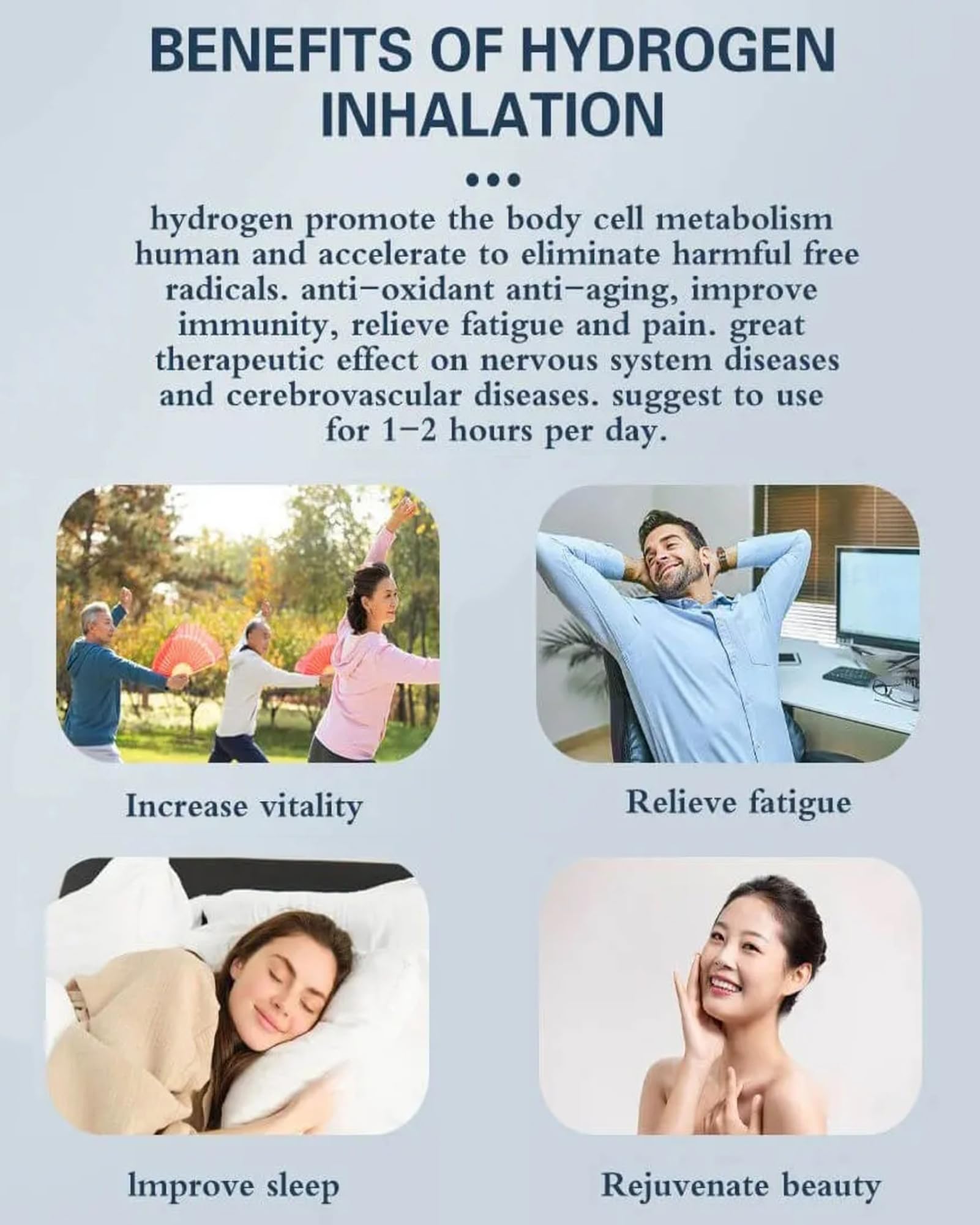 Macchina per Inalazione di Idrogeno, Inalatore H2 con Elettrolisi PEM 2400-4200 ml/min, Inalatore Alta Efficienza per Casa e Ufficio, Ideale per Relax Quotidiano 3600ml/min