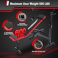 Vista 8 de OPPSDECOR 6 in 1 900LBS Weight Bench with Leg Extension and Leg Curl, Foldable Bench Press Set and Squat Barbell Rack with Preacher Curl, Adjustable