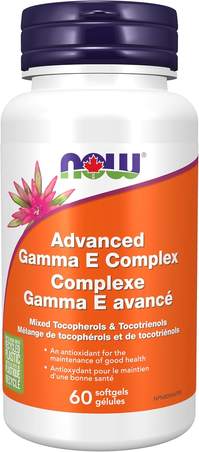 NOW Supplements, Advanced Gamma E Complex, Mixed Tocopherols & Tocotrienols, Antioxidant Protection*, 60 Softgels