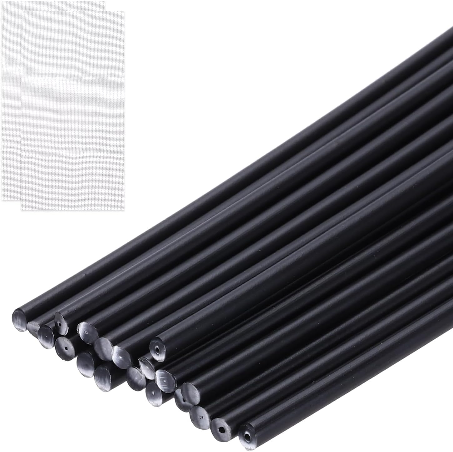 QUARKZMAN 10 Plastic Welding Rods, 8 Inch PP Repair Strips with Reinforcement Mesh for Kayak Repair, Car Bumper, Black