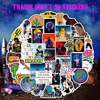 Amazon.co.jp: Travis Scott ステッカー 50枚セット PVC 防水 シール