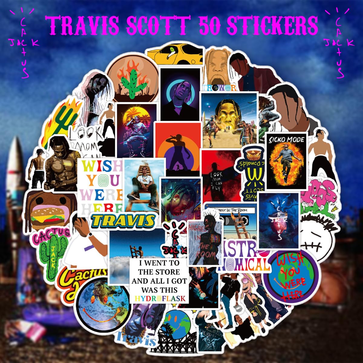 Amazon.co.jp: Travis Scott ステッカー 50枚セット PVC 防水 シール
