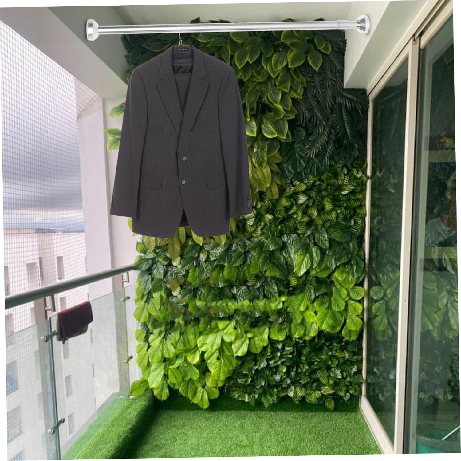 ERINGOGO Telescopic Stainless Steel Adjustable Spring Tension Rod for Windows and Closets No Drilling Easy Installation Resistant and Seamless Design