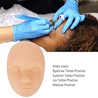 Vista 2 de 10 cabezas de práctica para la piel, cabeza de entrenamiento de maniquí de maquillaje profesional, ajuste universal, silicona suave reutilizable