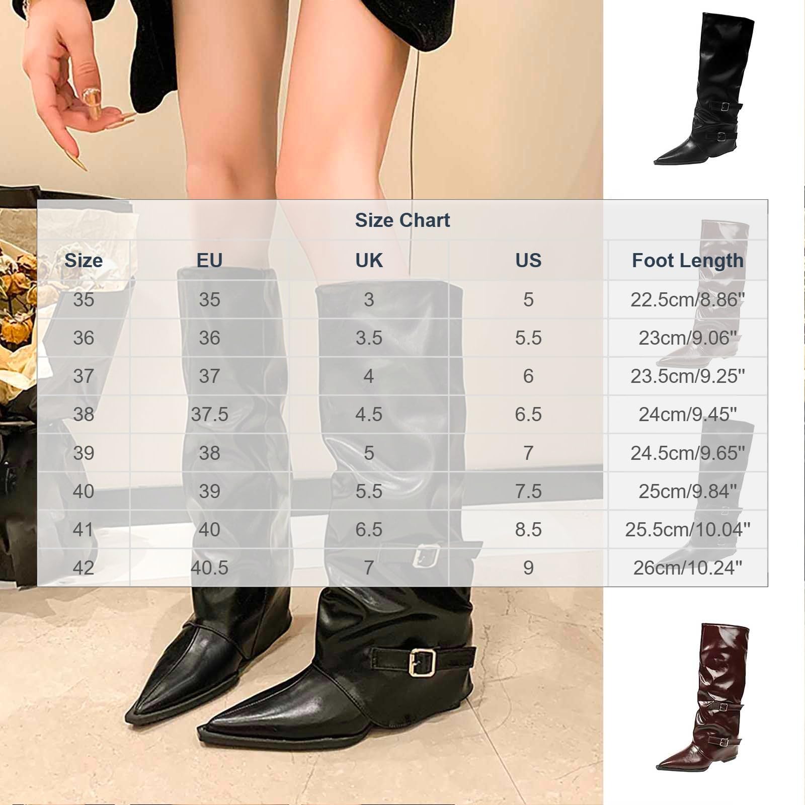 Bottes Mi-Mollet Femme Élégantes, Bout Pointu, Talon Bloc Haut, Simili Cuir
