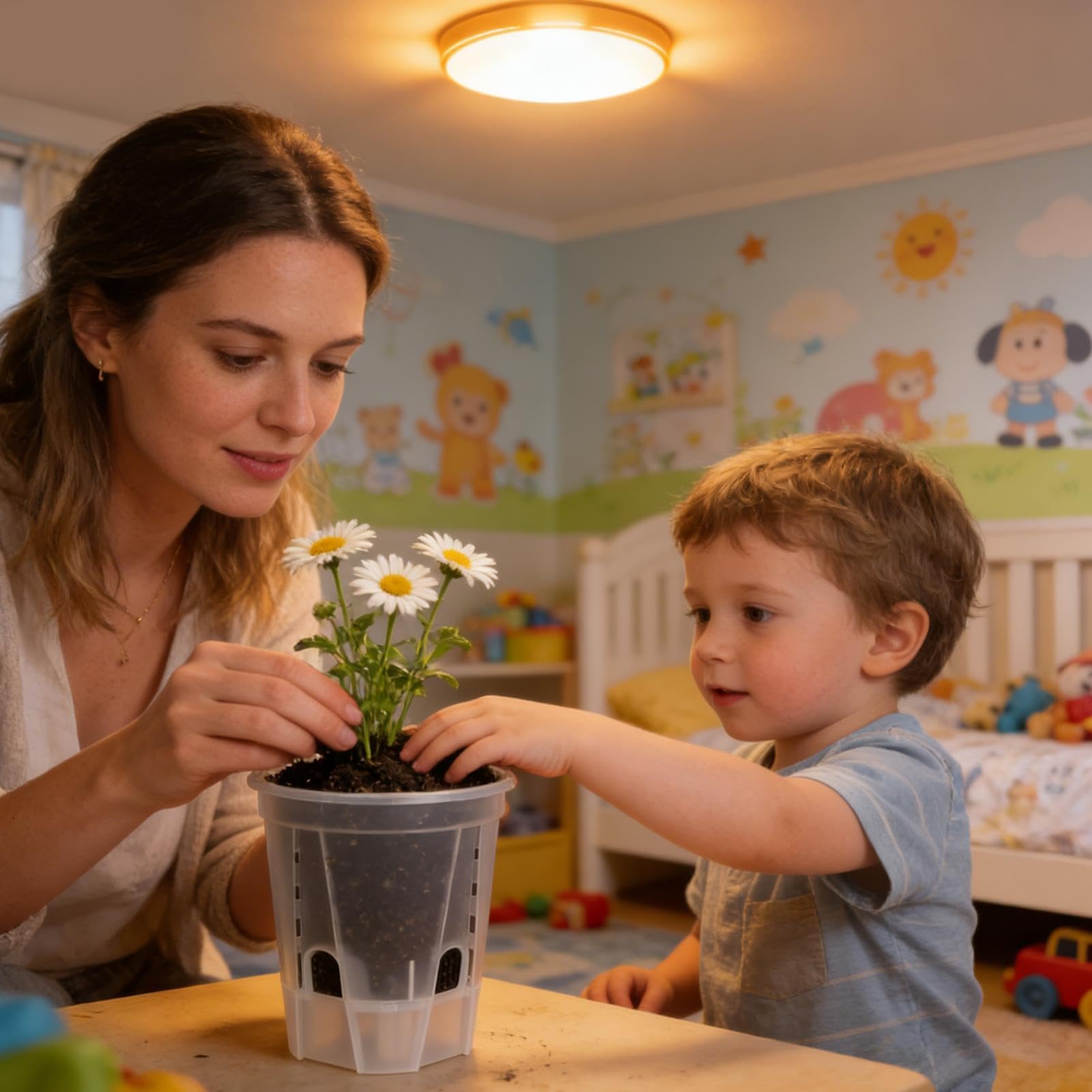 Jardinieres a Arrosage Automatique pour d'Interieur 5 Pots Modernes avec