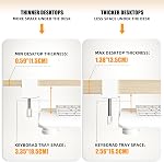 ERGOMAKER Plateau de clavier sous le bureau 25,6"×11.8" (65×30cm), coulissant ergonomique réglable & Mouse Tray Slide Out Easy Assemblage, Convient pour le bureau/maison/école (blanc)