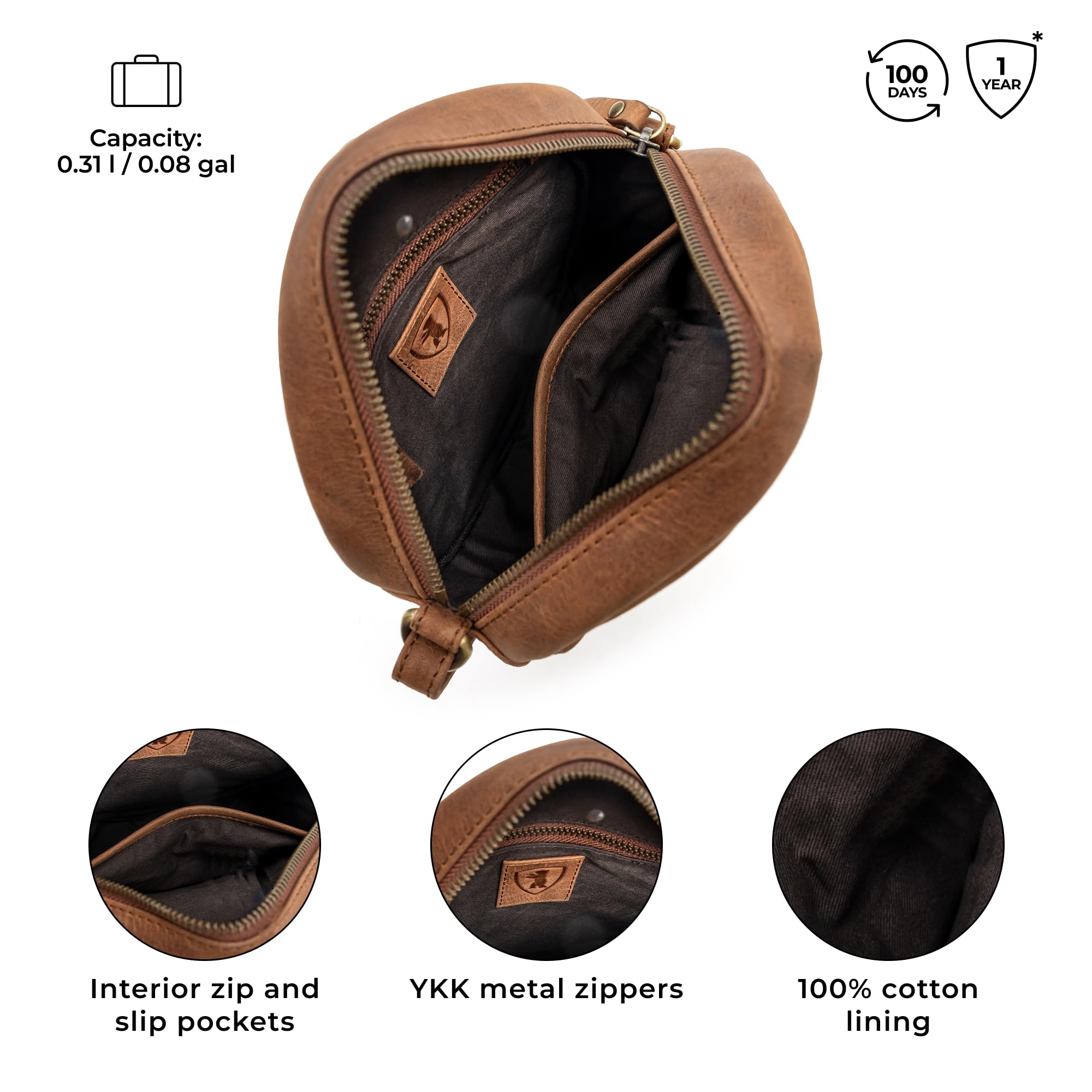 Berliner Bags Moon Bolso Bandolera Redondo Mujer Piel Auténtica Pequeño