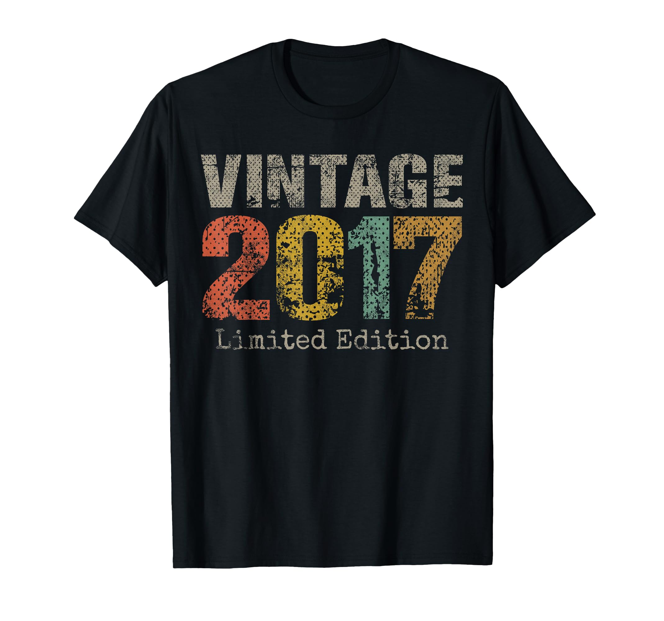 Vintage 2017 Text 9th Birthday Gift Boy Girl 9 Year Old T-Shirt