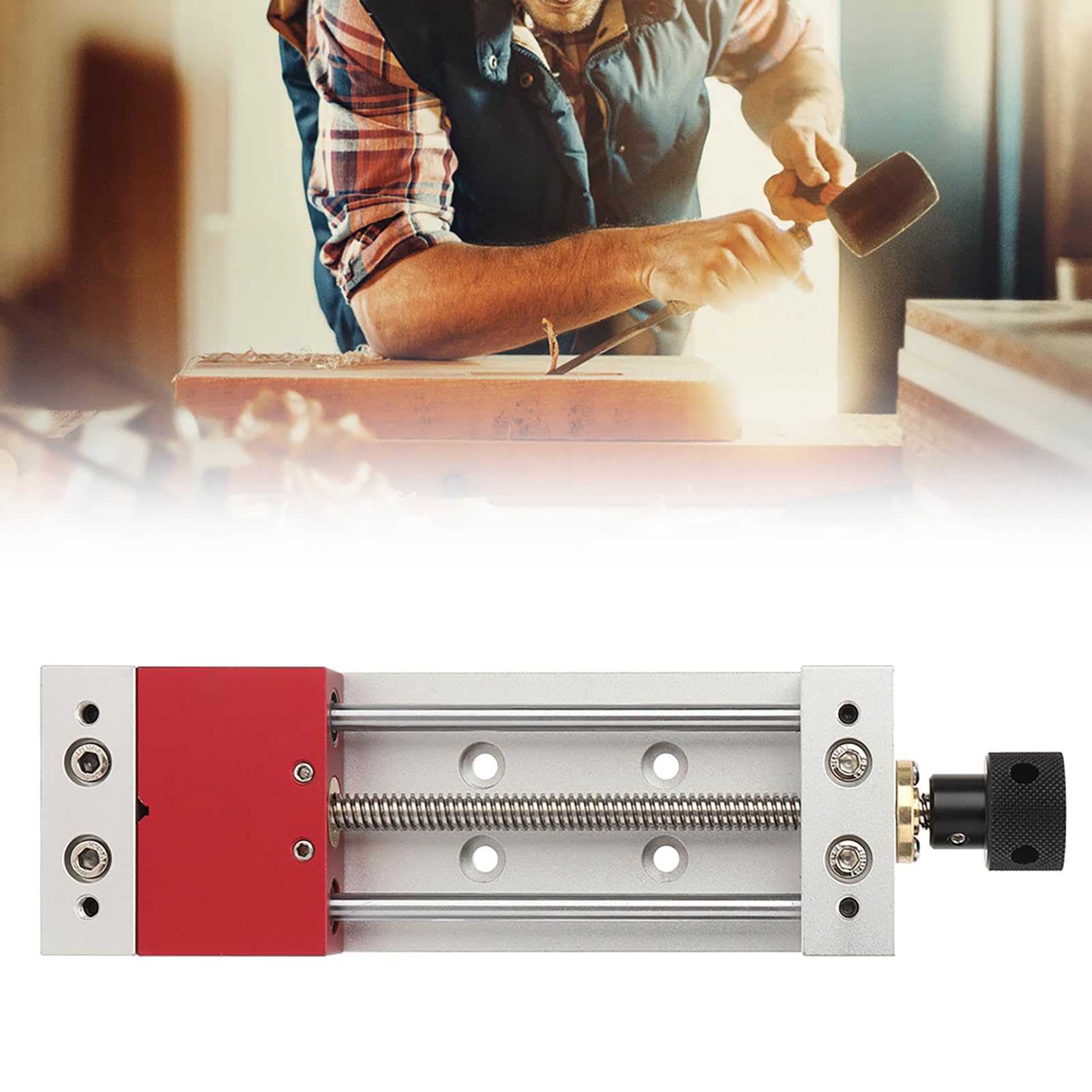 Marhynchus Imadło Stołowe Aluminiowy Zacisk Stołowy Obrabiany CNC 100 Mm Zakres Mocowania Konstrukcja z podwójną tuleją Polerowane Oksydowane Wykończenie do Napraw Obróbka Drewna Obróbka Metali