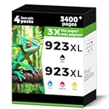 923XL &lpar;923e&rpar; Ink Cartridges Fit for HP OfficeJet Pro 8130e 8135e 8125e Printers Replacement for 923 e XL for HP923 8122e 8138e 8139e 8125e 8124 8124e 8130 8132e 8134e Black Cyan Magenta Yellow 4 Pack