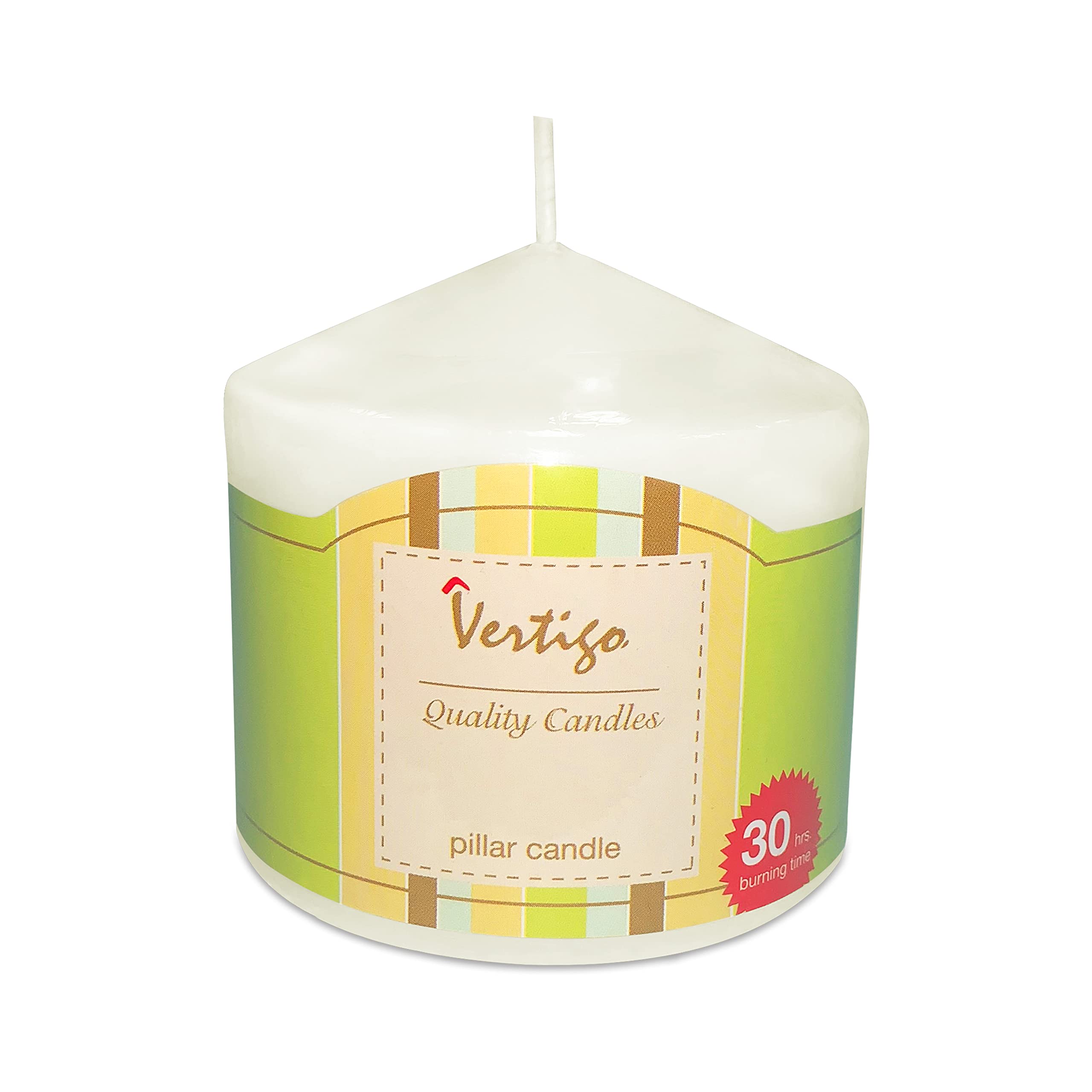 Vertigo Pillar Candle Ivory 3x3in